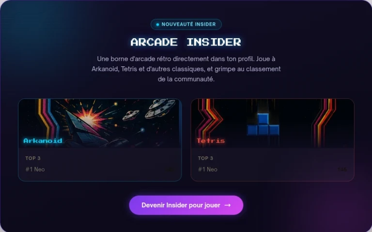 Insider passe au niveau supérieur : l’Arcade rétro débarque sur Utopiaz 🕹️