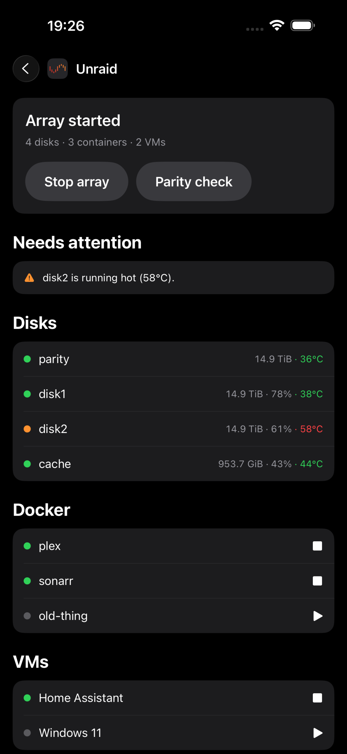 Ecran de statistiques et de monitoring dans Quartermaster